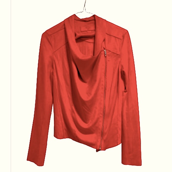 Blank NYC Faux Suede Jacket in Red, Size XS - Picture 4 of 6